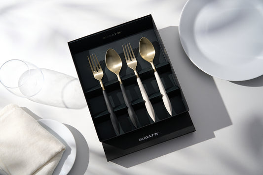 アレス ブラック＆アイボリー シャンパンPVD ブランチ ペアセット（4本）